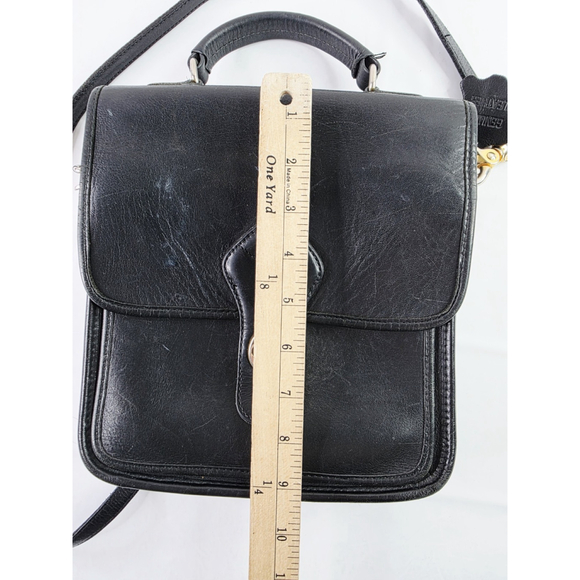 Vintage Wilsons Leather Crossbody Messenger Bag Black Rrtro 9 X 9 - Picture 3 of 6
